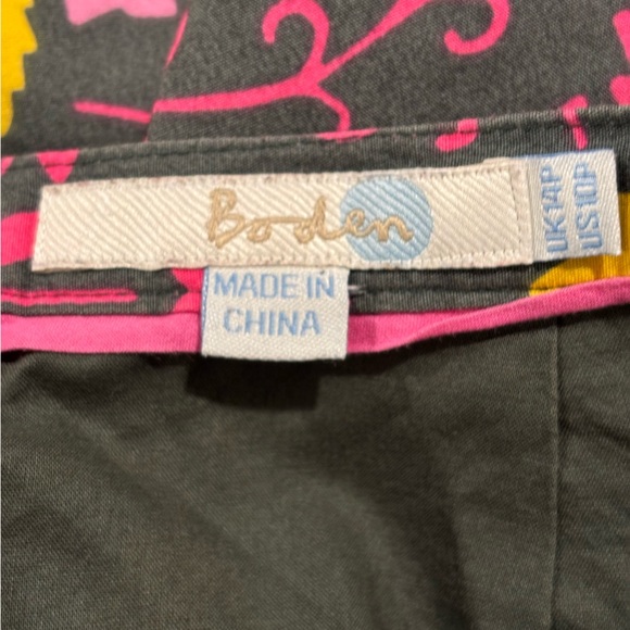 Boden Brown Grey Pink Yellow Geometric Print Mini A LIne Skirt Size 10P - Picture 4 of 4